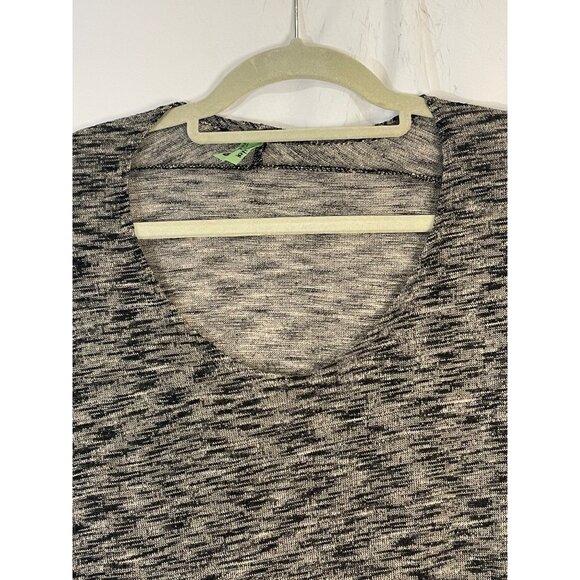 Honeydew 3/4 sleeve shirt stripes high low rayon blend black grey medium READ - Picture 2 of 5